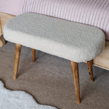 Boren Cream Bouclé Bench