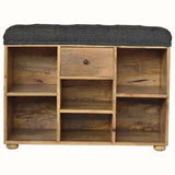 Olivier Shoe Storage Bench, Medium - Black Tweed/Natural