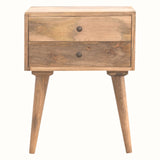 Fogel 2 Drawer Bedside Table, Medium - Natural