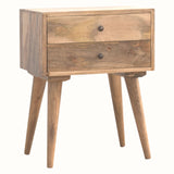 Fogel 2 Drawer Bedside Table, Medium - Natural