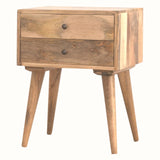 Fogel 2 Drawer Bedside Table, Medium - Natural