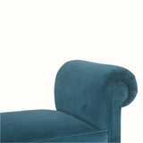 Mineo Velvet Bench - Teal/Walnut