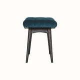 Bethell Curved Stool - Teal Velvet/Walnut