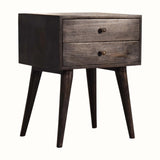 Fogel 2 Drawer Bedside Table, Medium - Ash Black