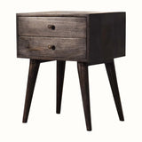 Fogel 2 Drawer Bedside Table, Medium - Ash Black