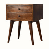 Fogel 2 Drawer Bedside Table, Medium - Chestnut