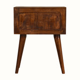 Fogel 2 Drawer Bedside Table, Medium - Chestnut