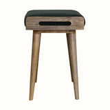 Keene Bench - Green Velvet/Natural