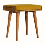 Keene Bench - Mustard Velvet/Natural