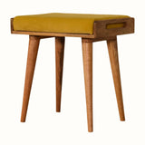 Keene Bench - Mustard Velvet/Natural