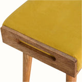 Keene Bench - Mustard Velvet/Natural