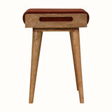 Keene Bench - Brick Red Velvet/Natural