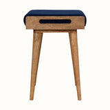 Keene Bench - Royal Blue Velvet/Natural