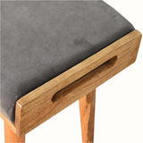 Keene Bench - Grey Velvet/Natural