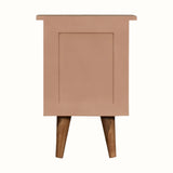 Cline 2 Drawer Bedside Table - Blush Pink/Natural