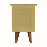 Cline 2 Drawer Bedside Table - Yellow/Natural