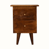 Cline 2 Drawer Bedside Table - Chestnut