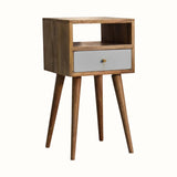 Littler Bedside Table, Small - Natural/Sky Blue