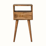 Littler Bedside Table, Small - Natural/Sky Blue