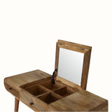 Merrill Dressing Table with Foldable Mirror, Medium - Natural