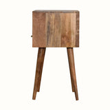 Littler Bedside Table, Small - Natural/Navy Blue