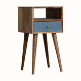 Littler Bedside Table, Small - Natural/Blue