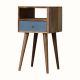 Littler Bedside Table, Small - Natural/Blue