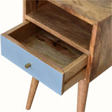 Littler Bedside Table, Small - Natural/Blue