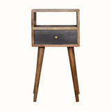 Littler Bedside Table, Small - Natural/Slate Grey