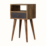 Littler Bedside Table, Small - Natural/Slate Grey