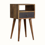 Littler Bedside Table, Small - Natural/Slate Grey