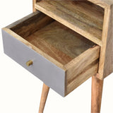 Littler Bedside Table, Small - Natural/Slate Grey