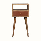 Littler Bedside Table, Small - Natural/Brick Red