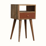 Littler Bedside Table, Small - Natural/Brick Red