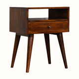 Fogel Open Bedside Table - Chestnut