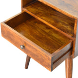 Fogel Open Bedside Table - Chestnut