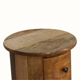 Holt 3 Drawer Drum Side Table, Small - Natural