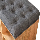 Oliver Shoe Storage Bench, Small - Black Tweed/Natural