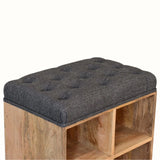 Oliver Shoe Storage Bench, Small - Black Tweed/Natural