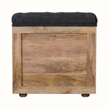 Oliver Shoe Storage Bench, Small - Black Tweed/Natural