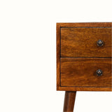 Fogel 2 Drawer Bedside Table, Mini - Chestnut