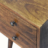 Fogel 2 Drawer Bedside Table, Mini - Chestnut