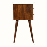 Fogel 2 Drawer Bedside Table, Mini - Chestnut