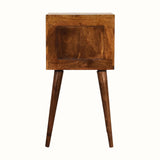 Fogel 2 Drawer Bedside Table, Mini - Chestnut