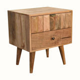 Prism 2 Drawer Bedside Table - Natural