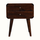 Hamade Bedside Table, Medium - Dark Walnut