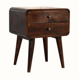 Hamade Bedside Table, Medium - Dark Walnut