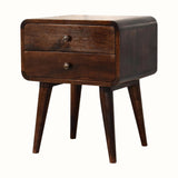 Hamade Bedside Table, Medium - Dark Walnut