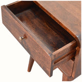 Hamade Bedside Table, Medium - Dark Walnut