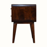 Hamade Bedside Table, Medium - Dark Walnut